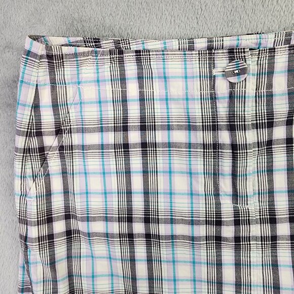 Talbots Skirt Womens Petite 10P Blue Pastel Plaid A Line Stretch Preppy Casual - Picture 3 of 10